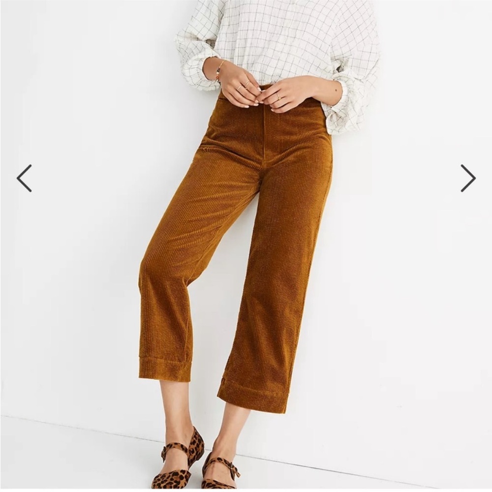 Madewell slim Emmett wide leg crop corduroy Pants